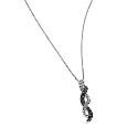 9ct White Gold Black And White Diamond Pendant