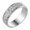 Men's 9ct White Gold Diamond Cut 6mm Ring