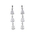 9ct White Gold Triple Pear Drop Earrings