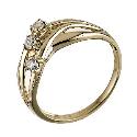 9ct Yellow Gold Cubic Zirconia Three Stone Ring