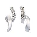 9ct White Gold Diamond Twist Earrings