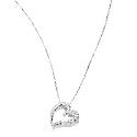 9ct White Gold Cubic Zirconia Set Heart Pendant