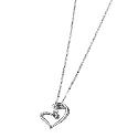 9ct White Gold Cubic Zirconia Set Heart Pendant