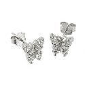 9ct White Gold Cubic Zirconia Butterfly Stud Earrings