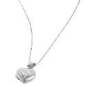 9ct White Gold Diamond Cut Heart Locket