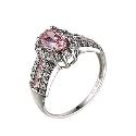 9ct White Gold Pink Cubic Zirconia Cluster Ring