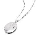 9ct White Gold Large Tulip Locket