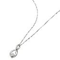 9ct White Gold Cubic Zirconia Figure of 8 Pendant