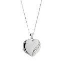 9ct White Gold Diamond Set Locket 18mm