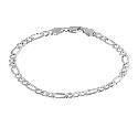 9ct White Gold 7.25" Figaro Bracelet