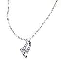 Sterling Silver Cubic Zirconia Open Wave 18" Pendant