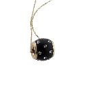 9ct Yellow Gold Crystal Black Moon Slider