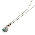 9ct Gold Diamond and Emerald Figure of 8 Pendant