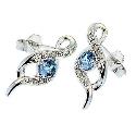 9ct White Gold Diamond and Tanzanite Stud Earrings