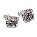 Silvermist Quarter Carat Grey and White Diamond Earrings