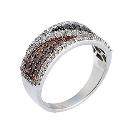 9ct White Gold 3 Quarter Carat 3 Colour Cafe Diamond Ring