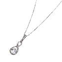 9ct White Gold Figure of 8 Pendant