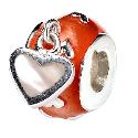 Truth Sterling Silver Orange Heart Charm