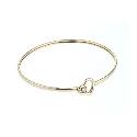 9ct Yellow Gold Heart Cubic Zirconia Bangle