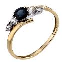 9ct Yellow Gold Created Sapphire Cubic Zirconia Kick Ring