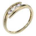 9ct Yellow Gold cubic Zirconia Three Stone Ring