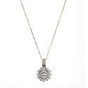 9ct Yellow Gold Cluster Diamond Star Pendant