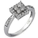 18ct White Gold Half Carat Diamond Cluster Ring