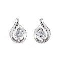 9ct White Gold Cubic Zirconia Peardrop Earrings