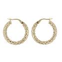 9ct Yellow Gold Fancy Creole Earrings 21mm