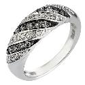 Argentium Silver Half Carat Two Colour Diamond Ring