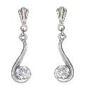 9ct White Gold Cubic Zirconia Drop Earrings