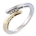 Duet 9ct Yellow Gold and Sterling Silver Ring - Medium