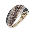 9ct Gold 1.20 Carat Three Colour Cafe Diamond Ring