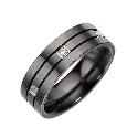 Black Titanium Diamond Set 6mm Ring