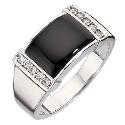 Men's Sterling Silver Black Onyx Ring