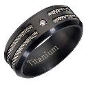 Titanium and Diamond Men's Ring