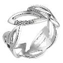 Hot Diamond Sterling Silver Diamond Leaf Ring Size N