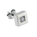 9ct White Gold Square Diamond Set Single Stud Earring