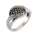 Silvermist Third Carat Grey and White Diamond Ring