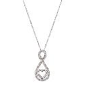 9ct White Gold 1/6 Carat Diamond Figure of 8 Heart Pendant