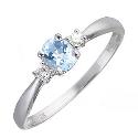 9ct White Gold Aquamarine and Diamond Ring