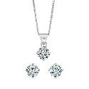 Cubic Zirconia Earrings and Pendant Gift Set & Gift Box