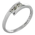 9ct White Gold Quarter Carat Diamond Trilogy Ring