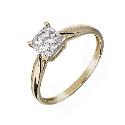 9ct Gold Square 0.20 Carat Diamond Cluster Ring