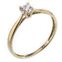 9ct Yellow Gold Cubic Zirconia Solitaire Ring