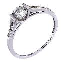 9ct White Gold Cubic Zirconia Shoulder Detail Ring