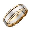 9ct Yellow And White Gold Wedding Band