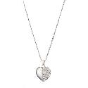 Sterling Silver Half Crystal Heart Pendant