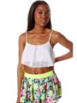 White Crochet Flared Crop Top