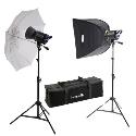 Interfit INT187 Stellar X Tungsten 500w Two Head Umbrella / Softbox Kit